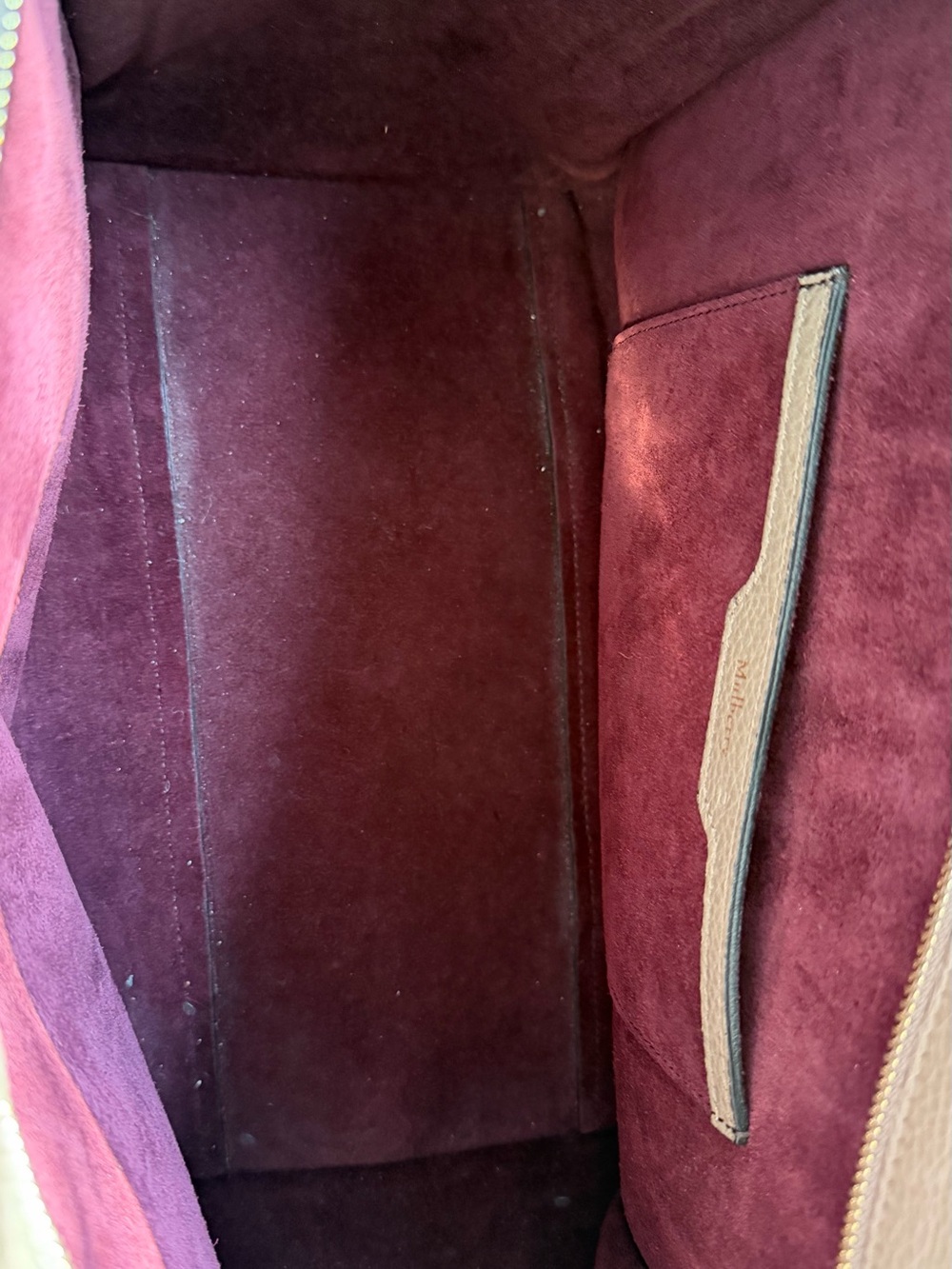 Mulberry Taupe Pebbled Leather Tote with Gold Hardware - Picture 3 of 3